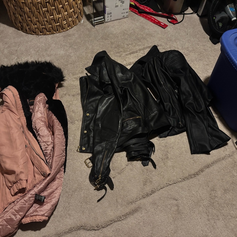 Two Black Leather Jackets